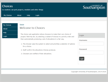 Tablet Screenshot of choices.soton.ac.uk